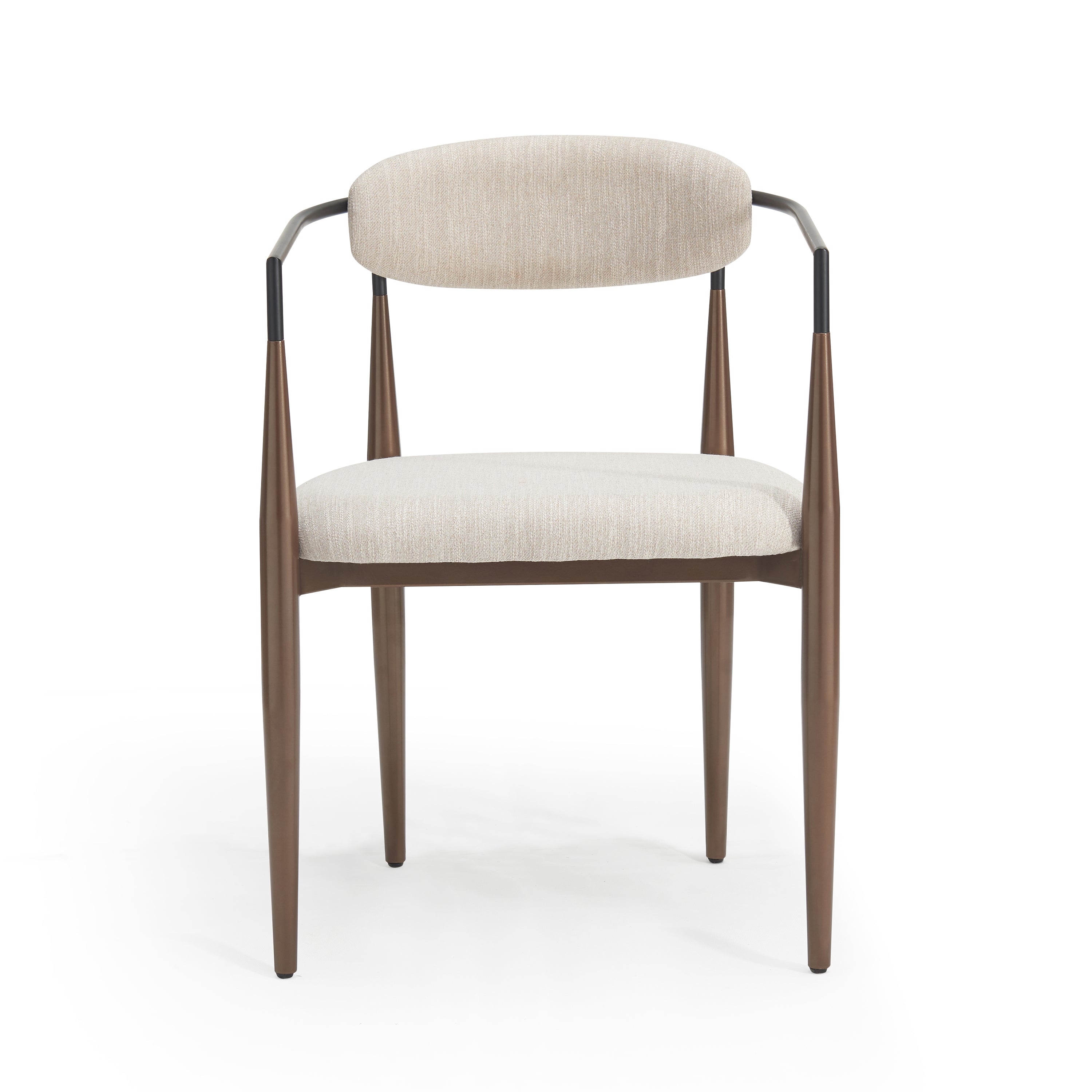 [variant:N872P280326H] Set of 2 Beige Upholstered Metal Dining Chairs image 3