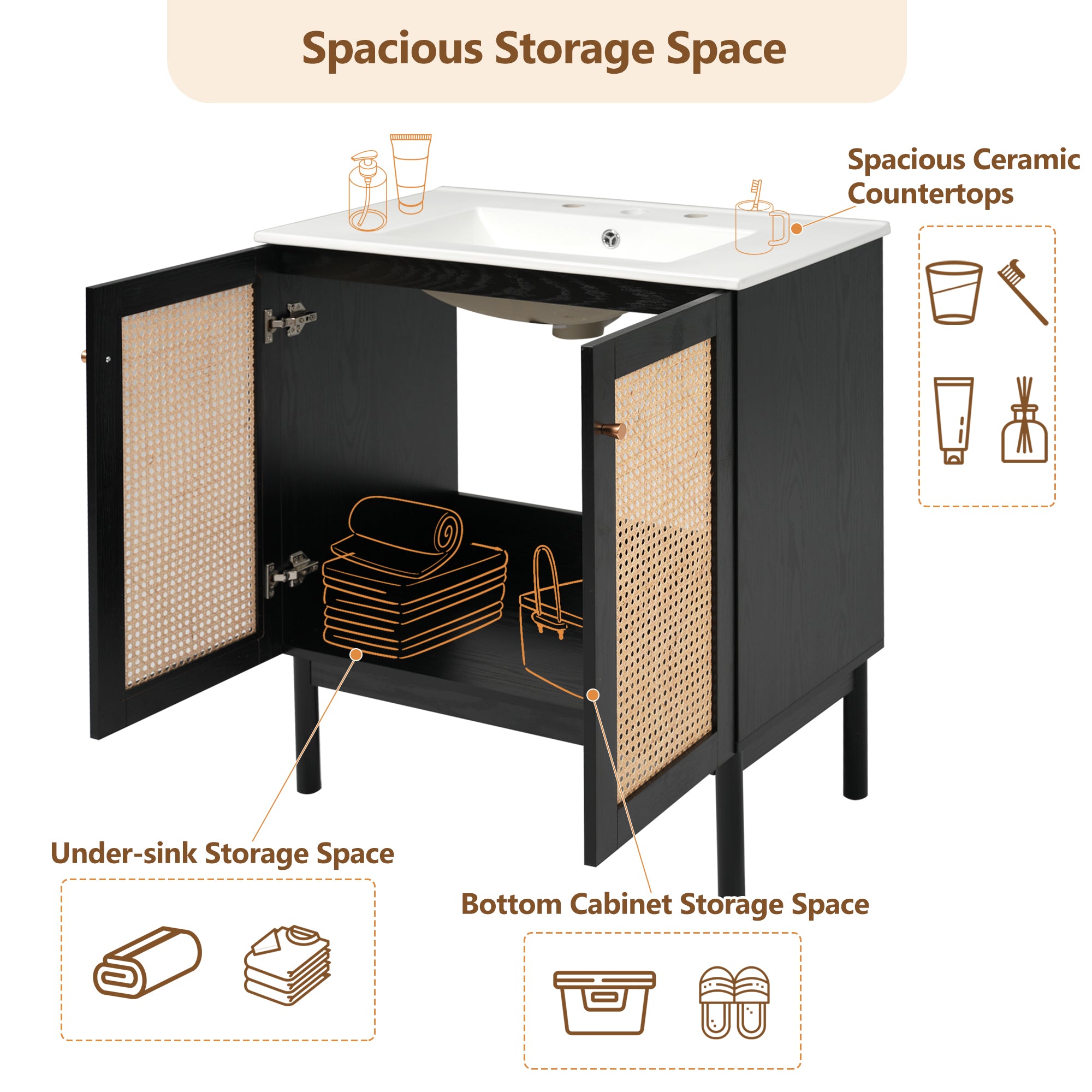 [variant:N729P285517B] Rattan-Door Bathroom Vanity with Sink – 30-Inch image 7