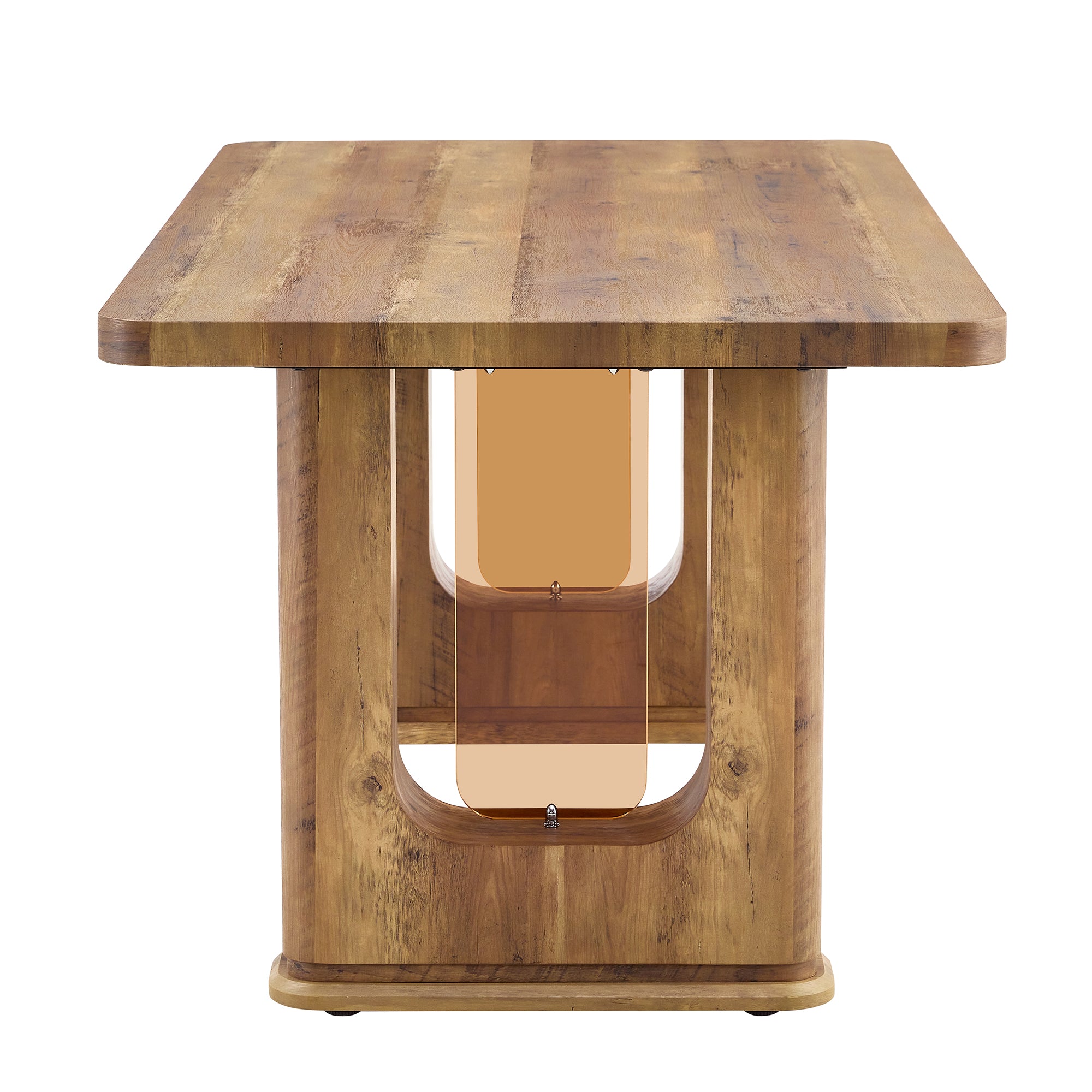 [variant:W3806S00012] Wood-Grain U-Leg Dining Table – 64.5-Inch image 21