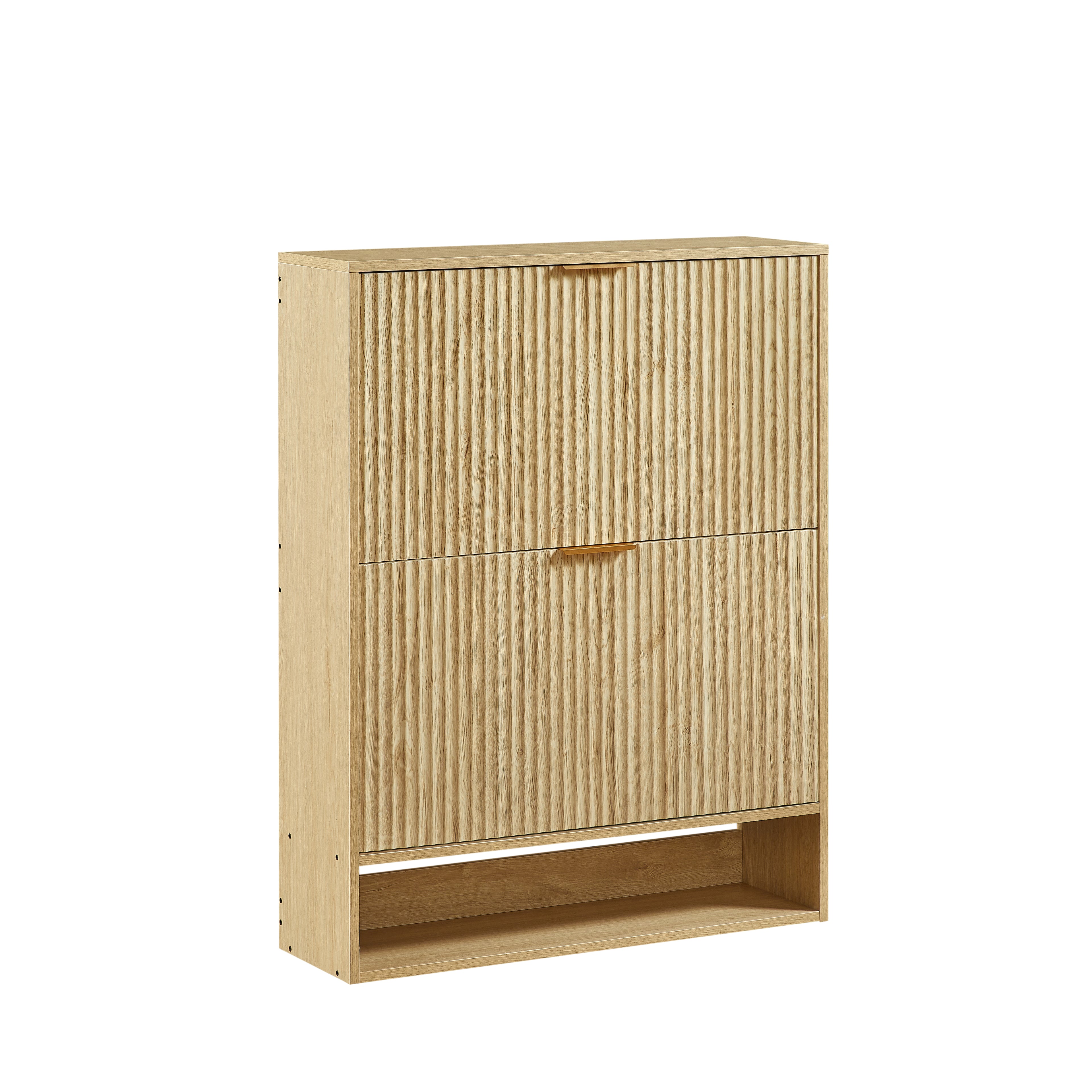 [variant:W5078P443404] Modern Oak Fluted Shoe Cabinet image 12