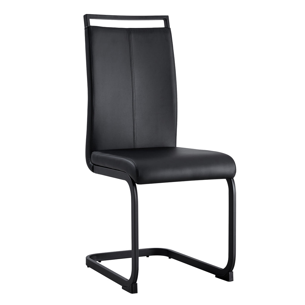 [variant:W3806P404689] Set of 2 Black PU Leather Dining Chairs image 21