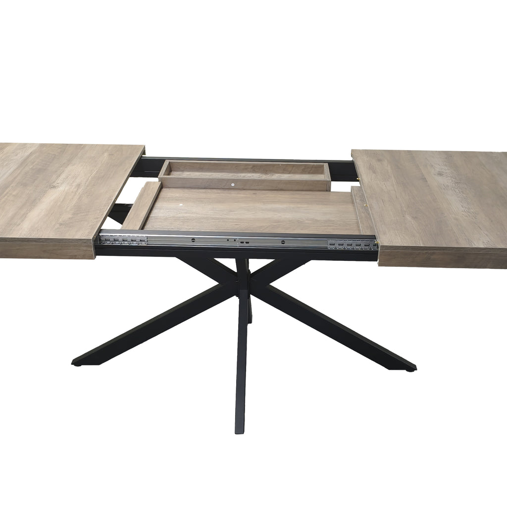 Extendable Dining Table with Hidden Storage – 55–71 Inch — [variant:W3679P437342] Gray image 12