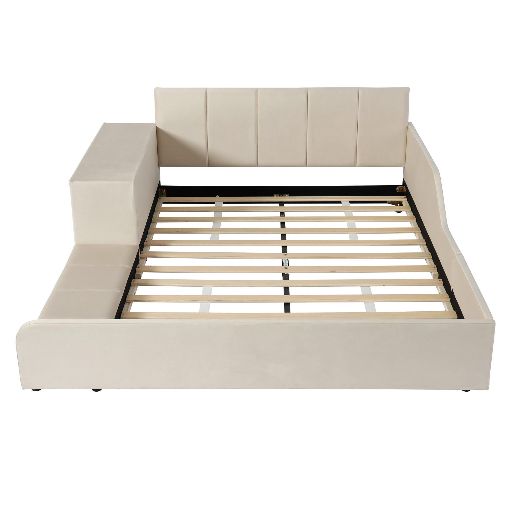 [variant:N850S00111A-1] Full Upholstered Floor Bed with Desk and Stool image 10