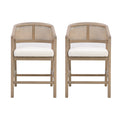 [variant:N872P359330A] Set of 2 Light Ash Rattan Counter Stools image 1
