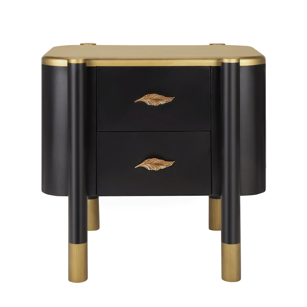 [variant:N856P406687B] Curved 2-Drawer Nightstand with Feather Handles image 8