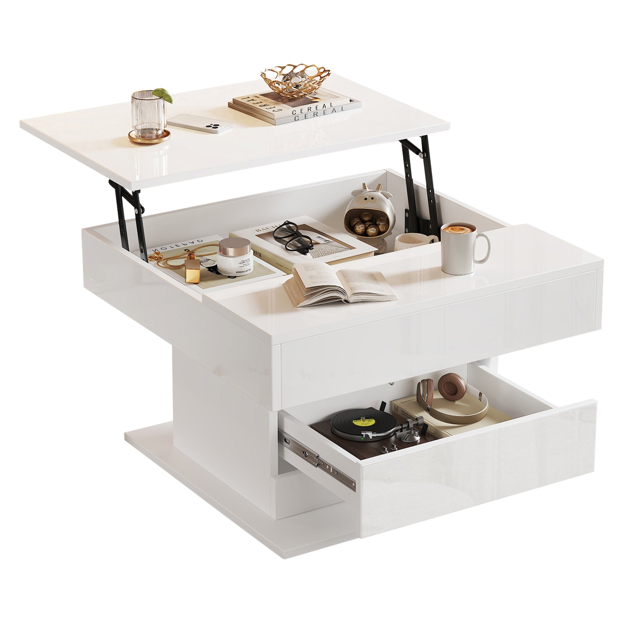 [variant:N892P423296W] 360° Rotating Lift-Top Coffee Table with Drawer image 40