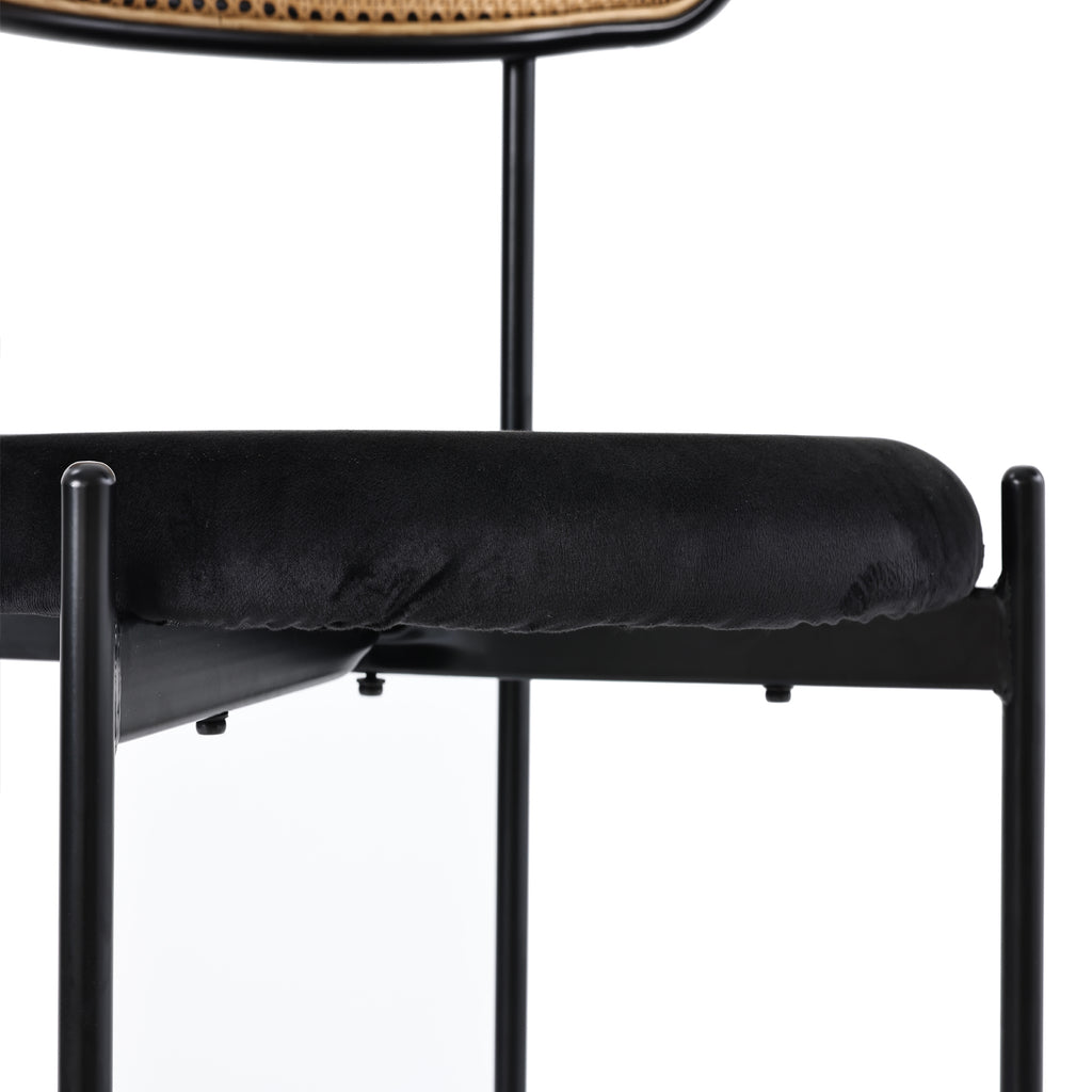 [variant:N859P374642S] Set of 4 Modern Black Velvet Dining Chairs image 20