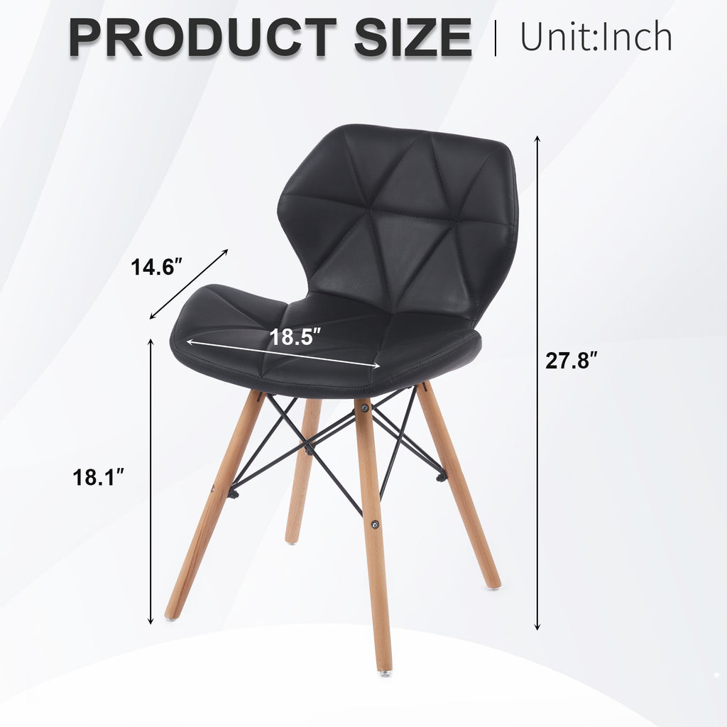 Set of 2 Modern PU Leather Dining Chairs — [variant:W3738P431268] Black image 6