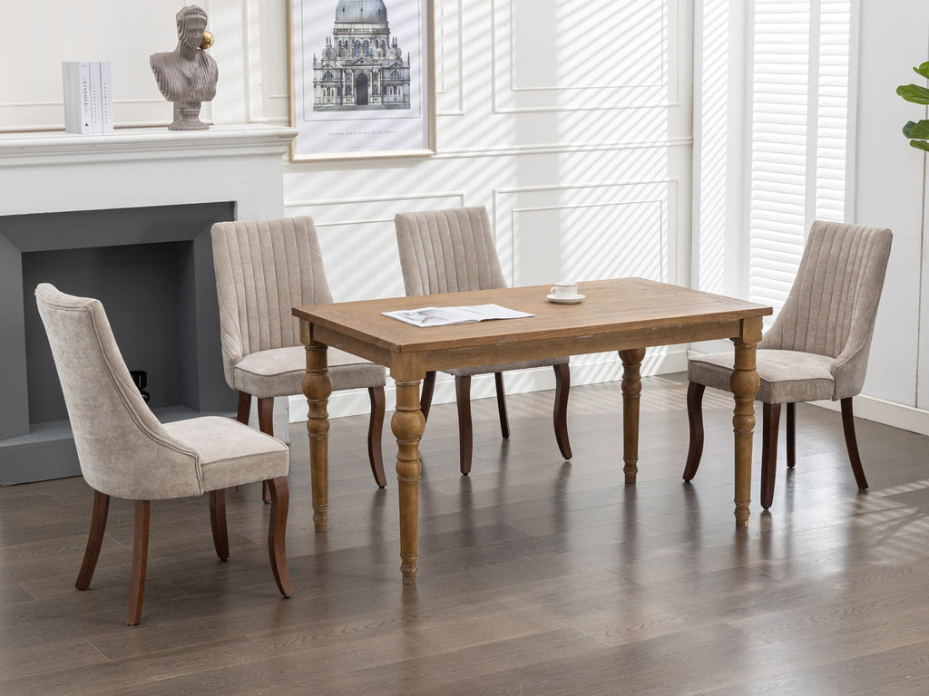 [variant:W5755P474631] Rayon Set of 2 Beige Fabric Dining Chairs image 17