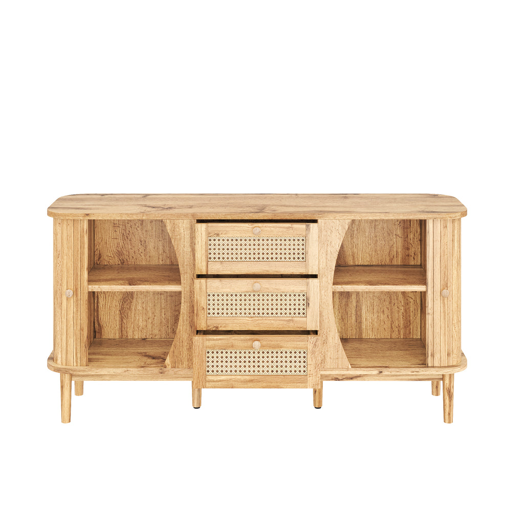 [variant:GA0005O] Rattan Sliding-Door Sideboard – Wood Tone image 14