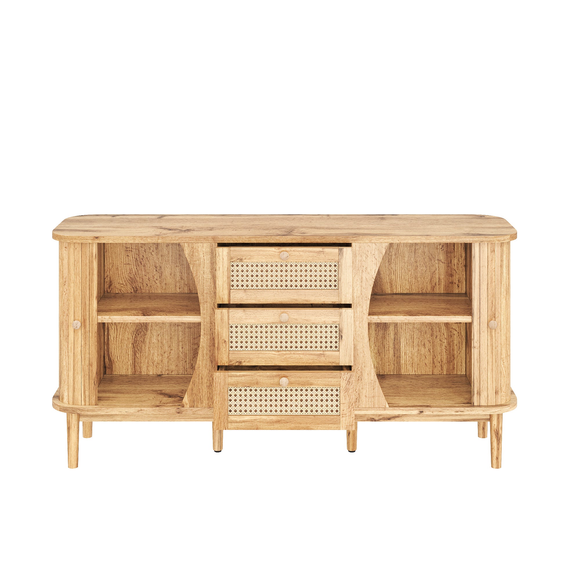 [variant:GA0005O] Rattan Sliding-Door Sideboard – Wood Tone image 14