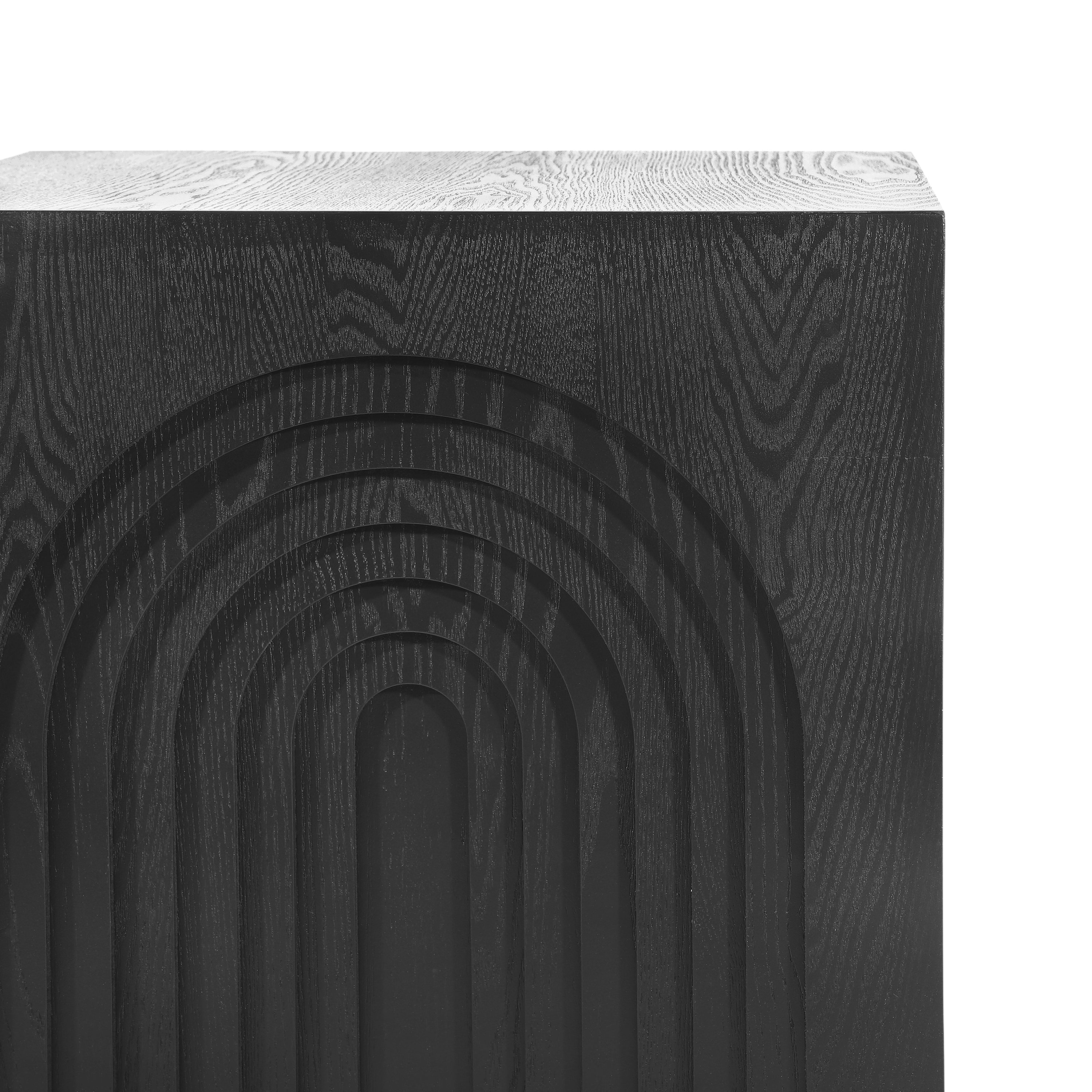 Round Wood End Table — [variant:N876P386371B] Black image 5