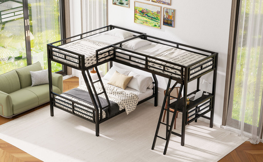 [variant:N8470000606B] Twin-over-Full Bunk and Twin Loft Bed with Desk image 4