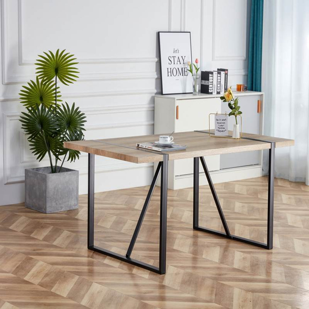 [variant:W3806P405273] Wood-Grain Dining Table – 55-Inch image 1