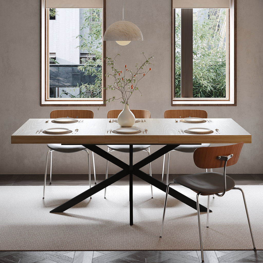 Extendable Dining Table with Hidden Storage – 55–71 Inch — [variant:W3679P437341] Natural image 8