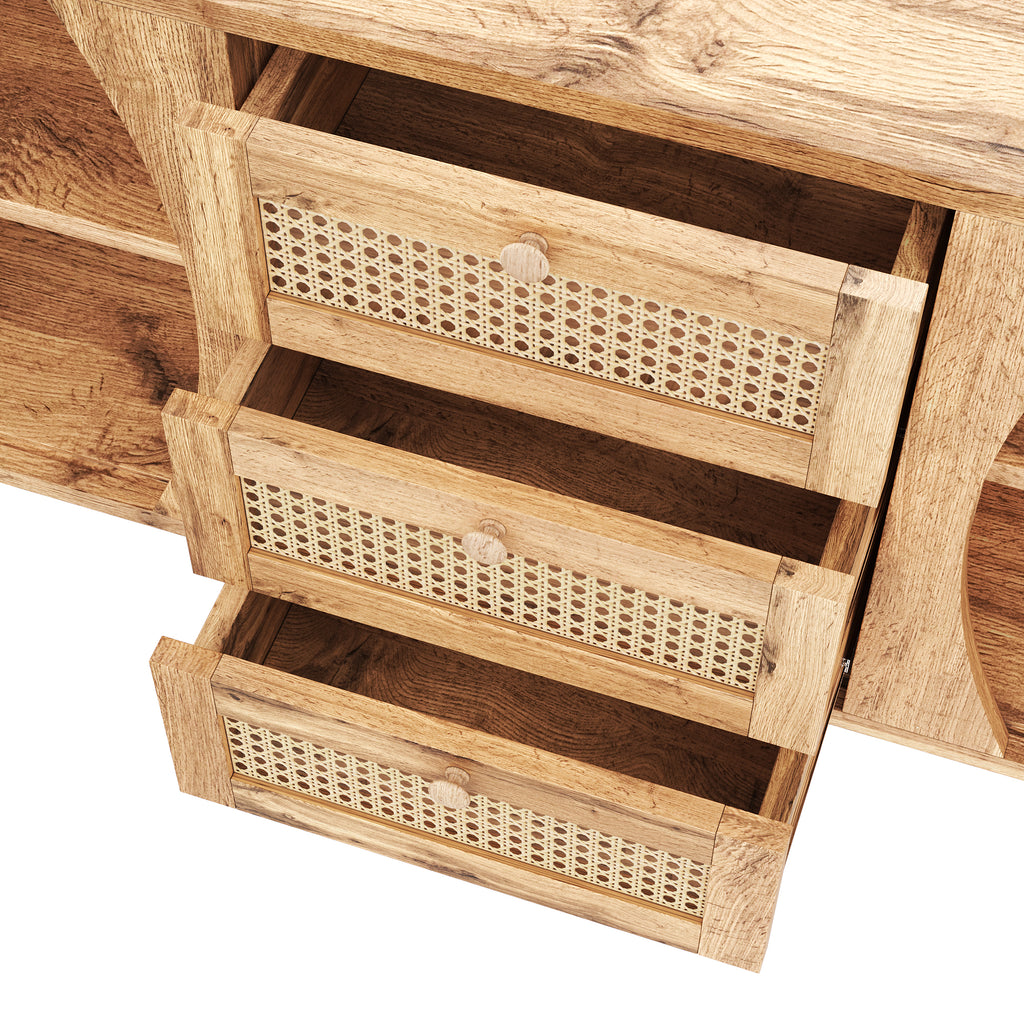 [variant:GA0005O] Rattan Sliding-Door Sideboard – Wood Tone image 22