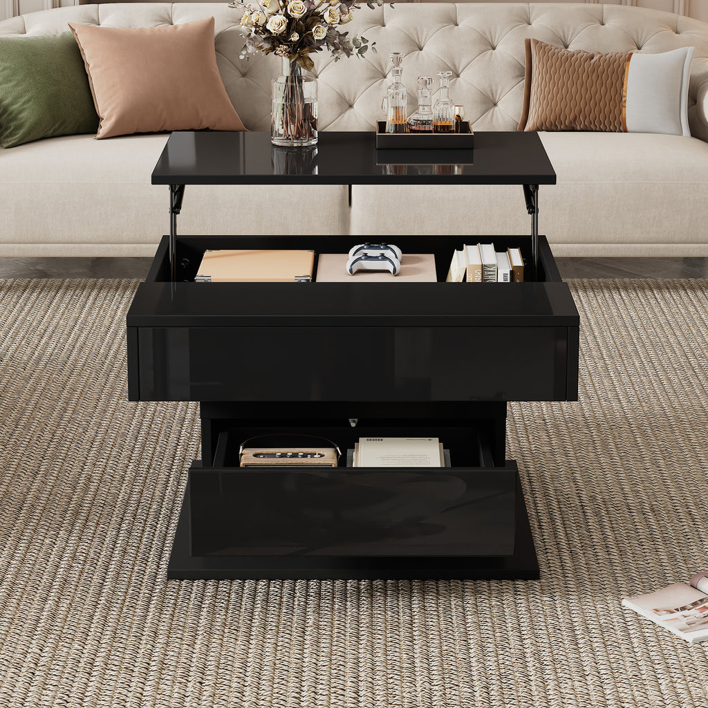 [variant:N892P423296B] Black 360° Rotating Lift-Top Coffee Table image 23