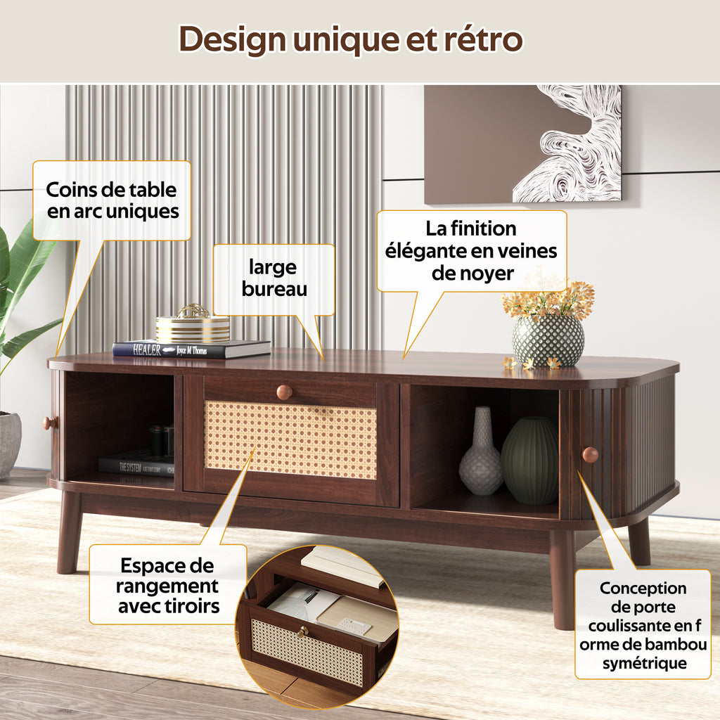 [variant:N875P360725N] Natural Rattan Coffee Table with Sliding Doors image 18