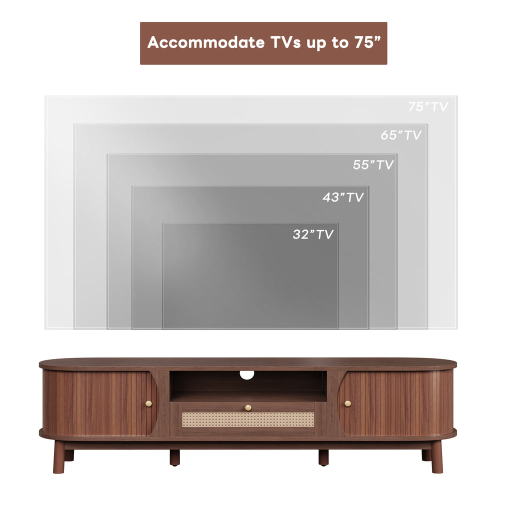 [variant:N875P278398N] Rattan TV Stand with Sliding Door – 65-Inch image 9