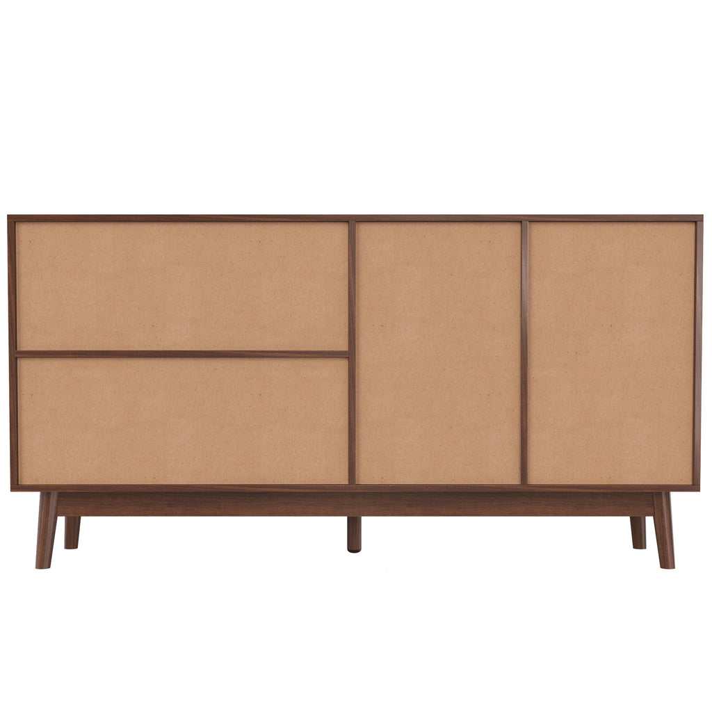 Rattan 3-Door Sideboard with 2 Drawers — [variant:GA0004N] Wood image 13