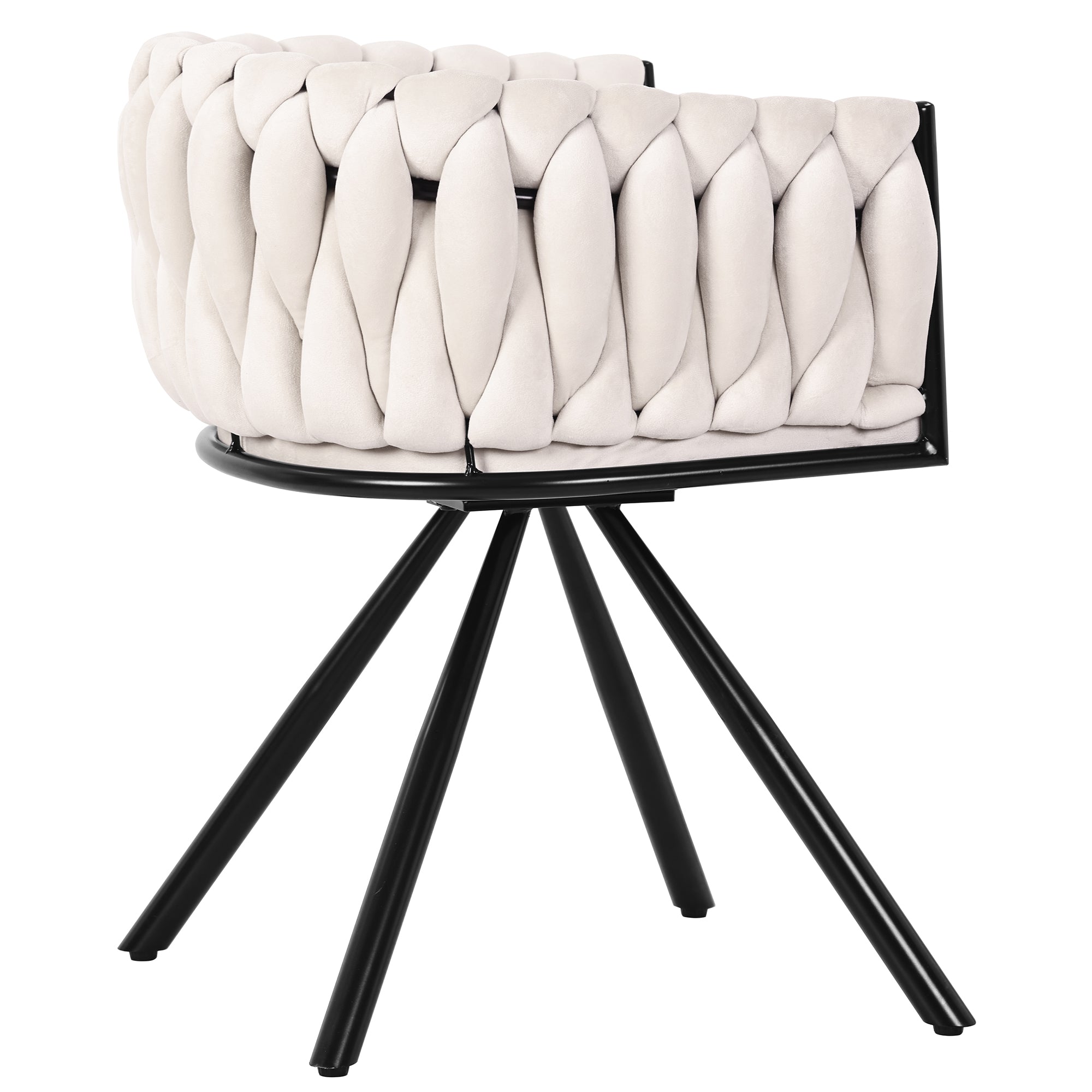 [variant:N859P374639B] Set of 2 Beige Velvet Dining Chairs image 12