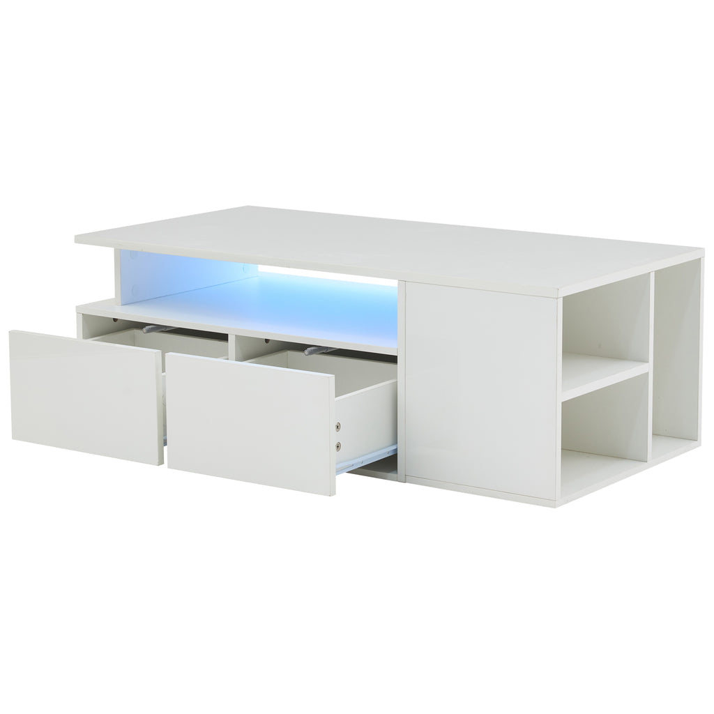 [variant:N892P428788W] High-Gloss LED Coffee Table with Open Storage image 39