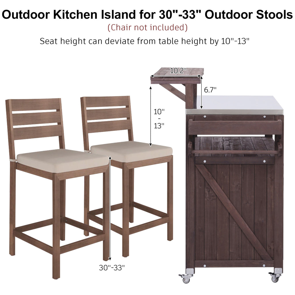 [variant:N853P386135Z] Outdoor Grill Cart with Raised Shelf – Dark Brown, 53.3-Inch image 19
