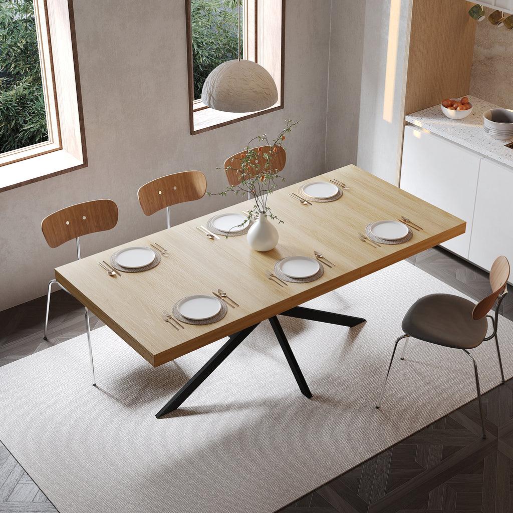 Extendable Dining Table with Hidden Storage – 55–71 Inch — [variant:W3679P437341] Natural image 2