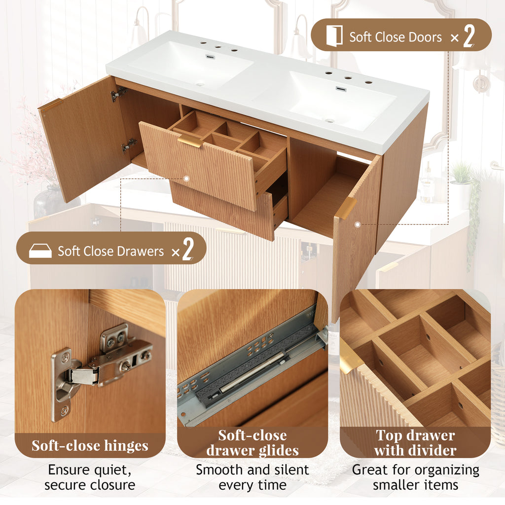 [variant:N729P000007N] Double-Sink Bathroom Vanity with SMC Top – 59.3-Inch image 8