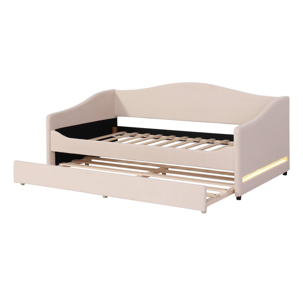 [variant:N850S00065A] Teddy Fleece Twin Daybed with Light and Trundle image 4
