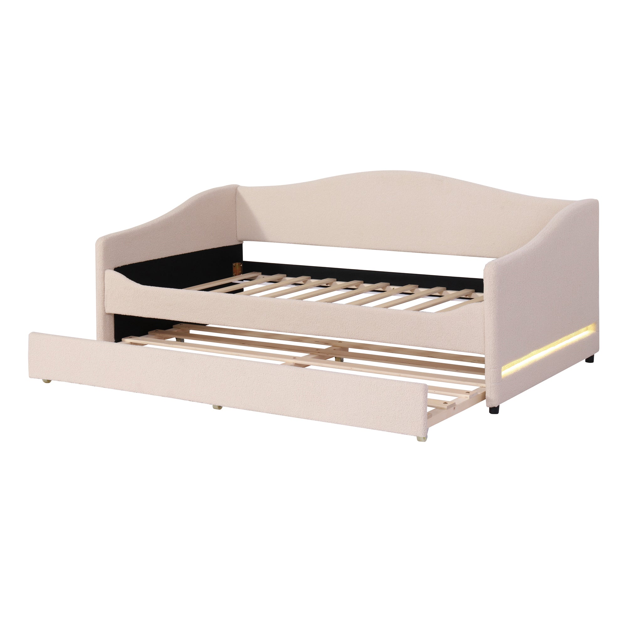 [variant:N850S00065A] Teddy Fleece Twin Daybed with Light and Trundle image 4