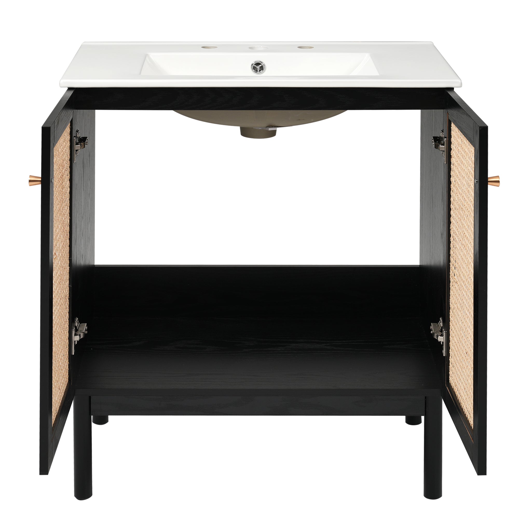 [variant:N729P285517B] Rattan-Door Bathroom Vanity with Sink – 30-Inch image 12