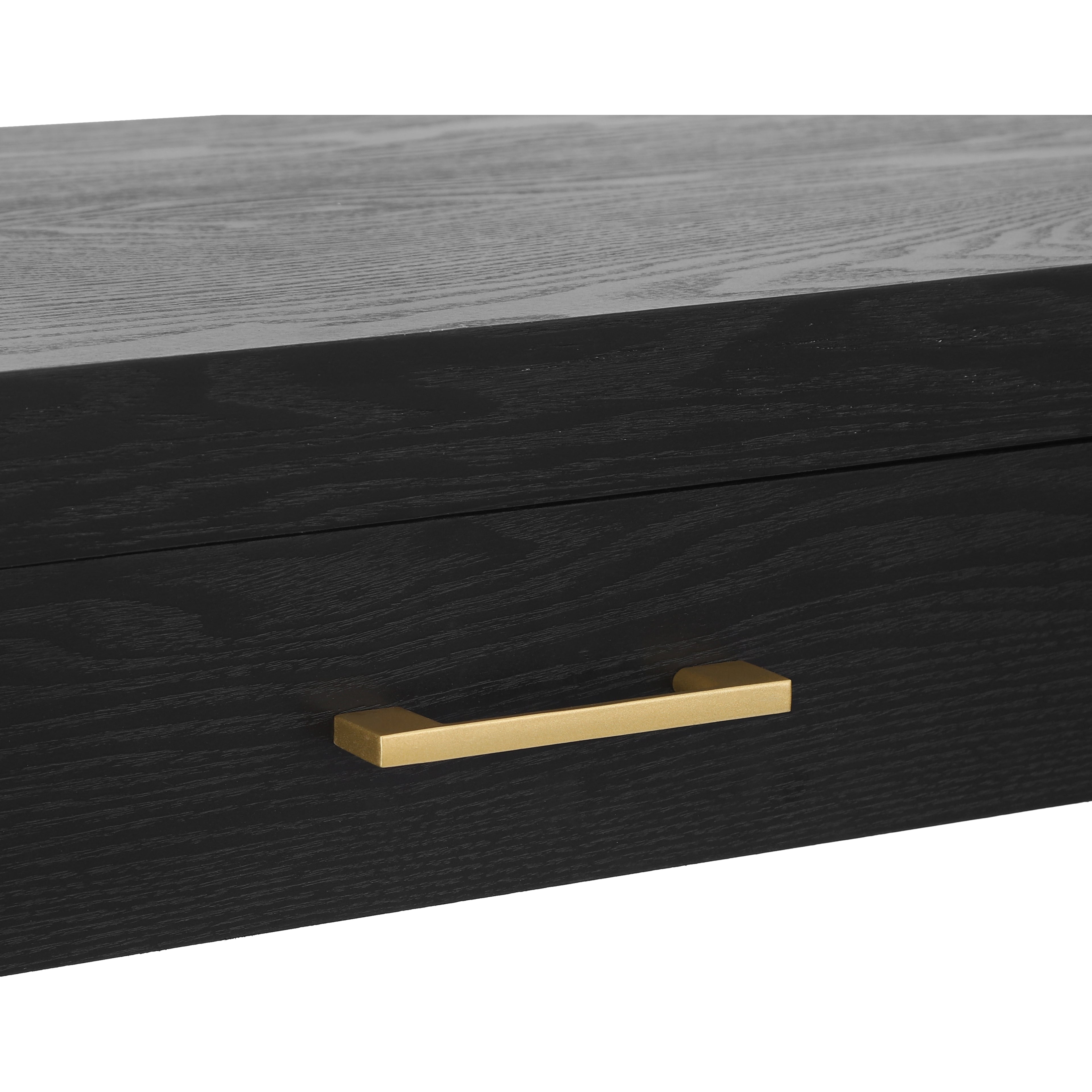 Farmhouse Console Table with Drawers & Storage Shelf — [variant:N876P351923B] Black image 13