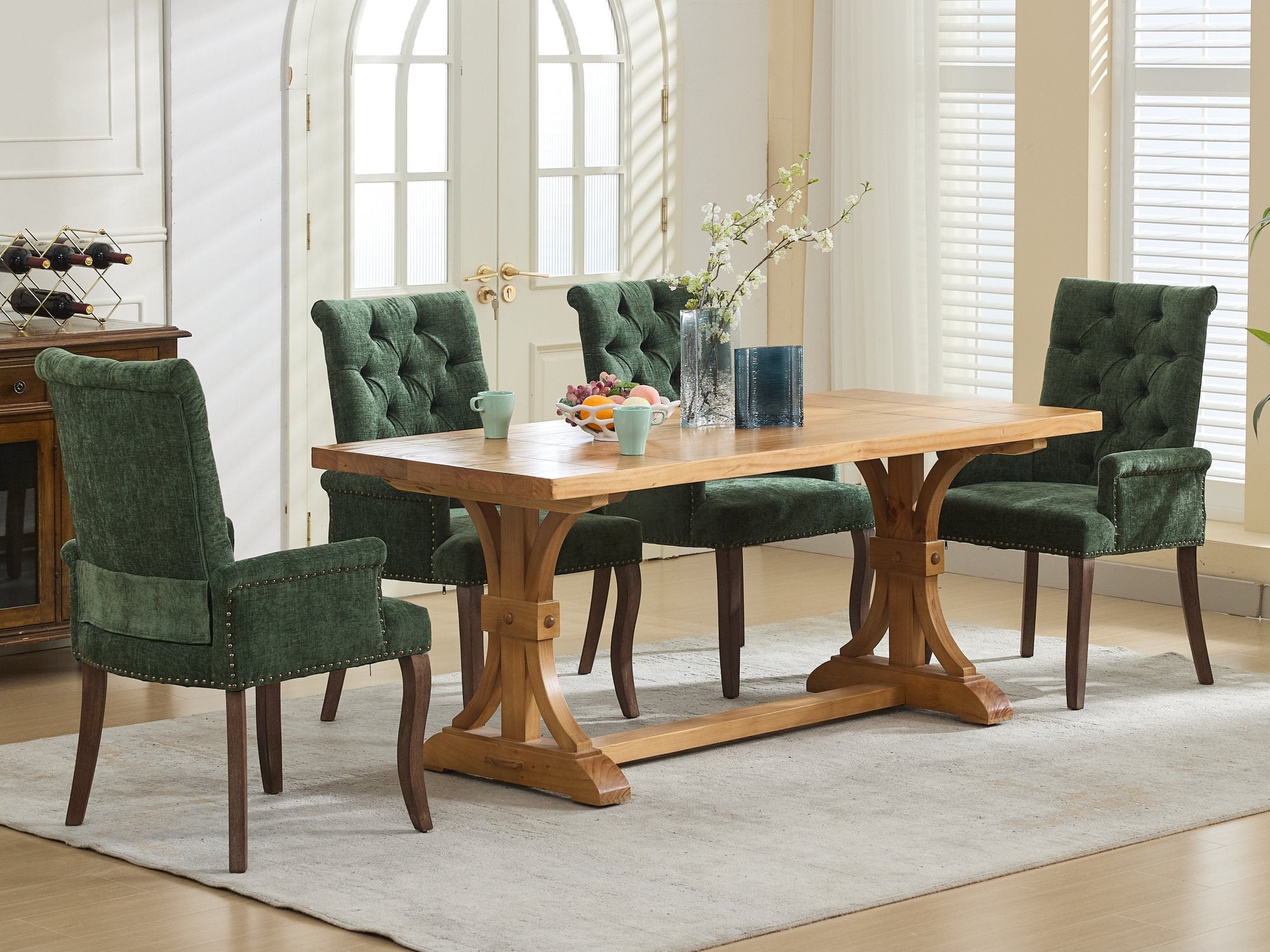 [variant:W5755P503872] Tufted Chenille Dining Armchair – Olive Green image 25
