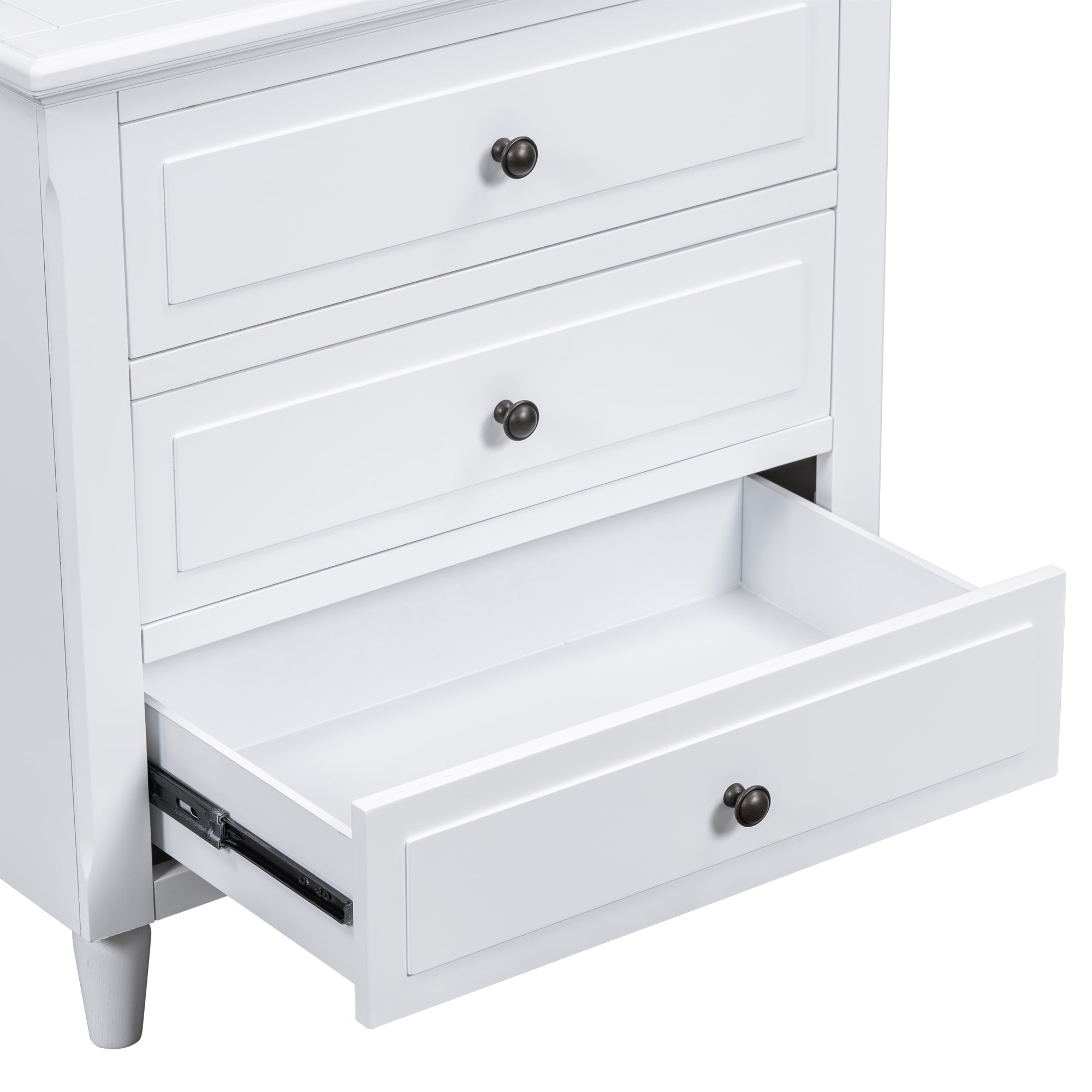3-Drawer Painted Nightstand – 28-Inch — [variant:N889P444140K] White image 7