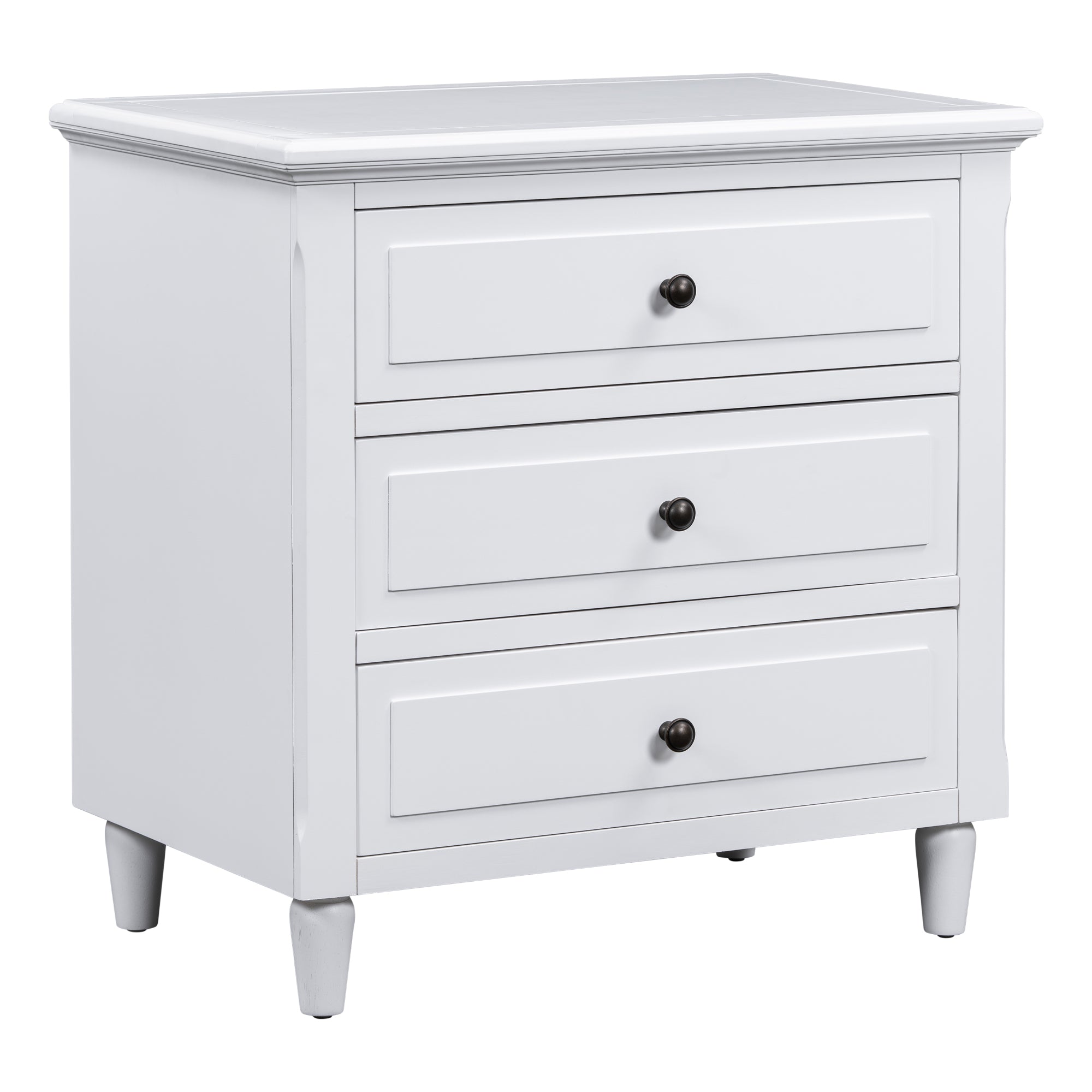3-Drawer Painted Nightstand – 28-Inch — [variant:N889P444140K] White image 5