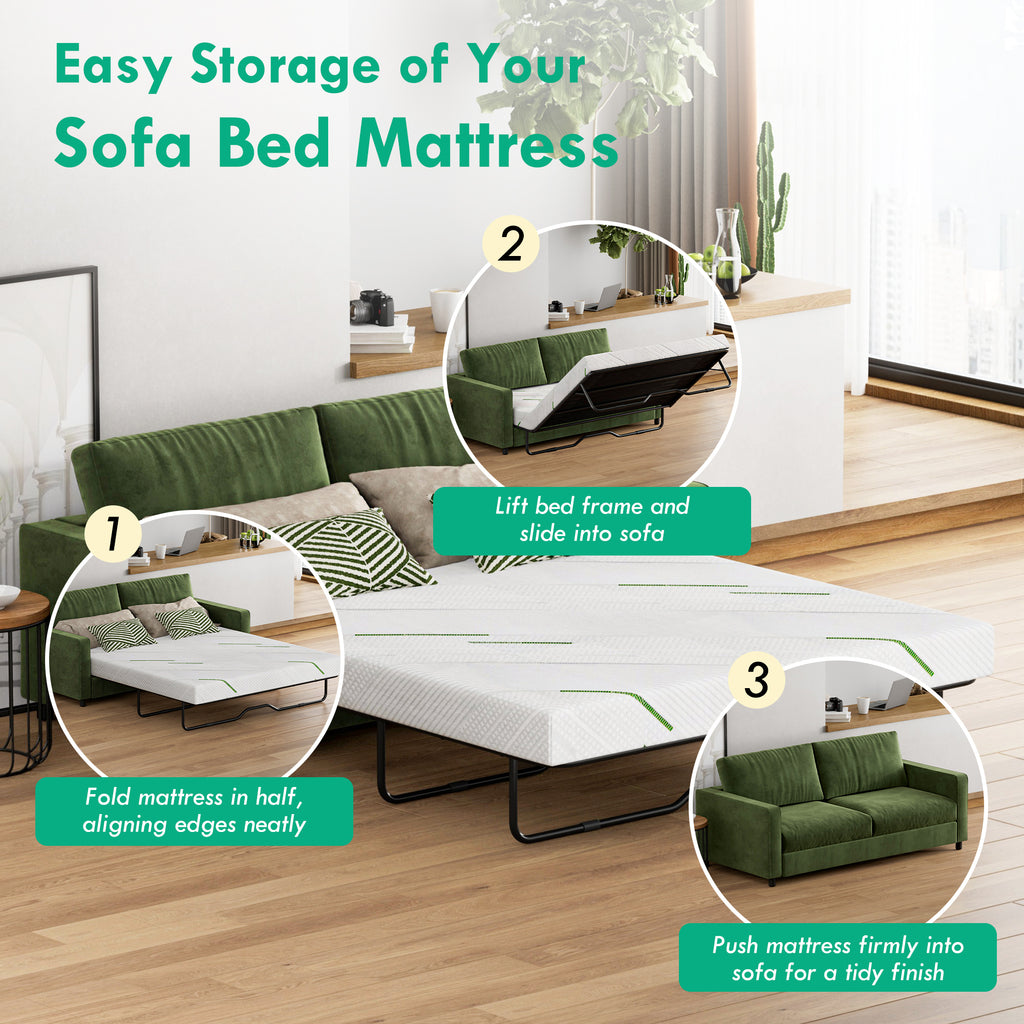 [variant:W3686P477347] Queen Memory Foam Sofa Bed Mattress – 3-Inch, White image 2