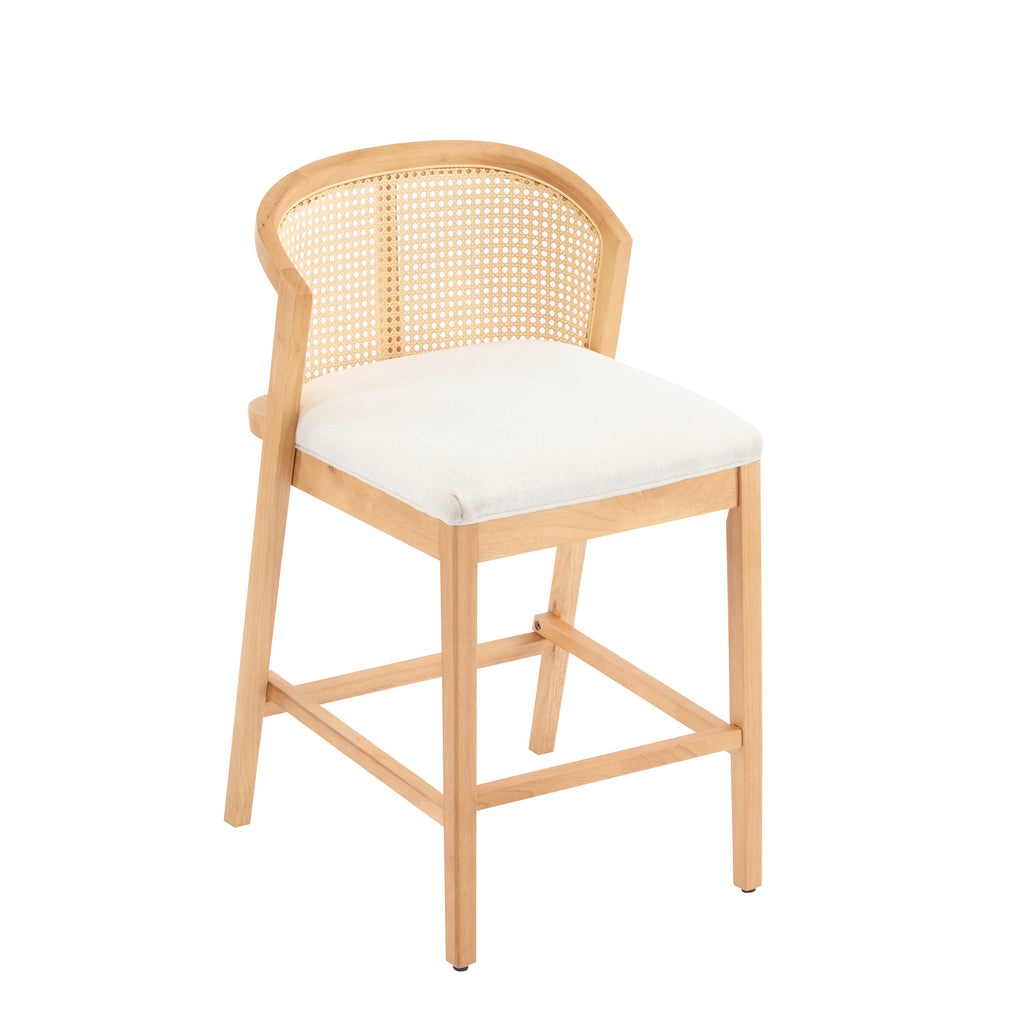 Upholstered Wood Counter Stools – Sets of 2 or 4 — [variant:N897P439502N] Beige,Natural image 9