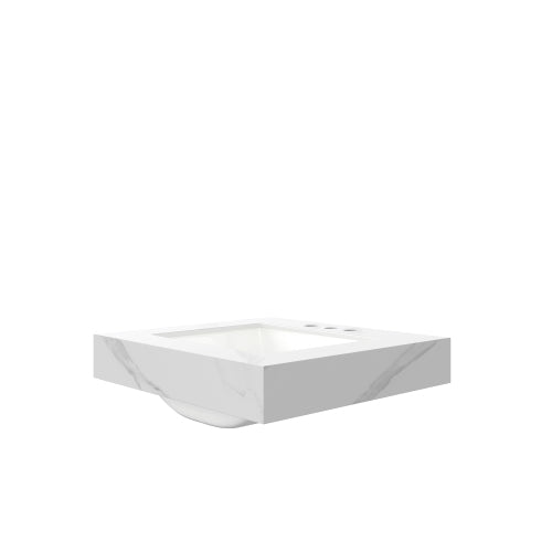 Vanity Top with Ceramic Basin – 24-Inch, Carrara White — [variant:W6063P511965] White image 2