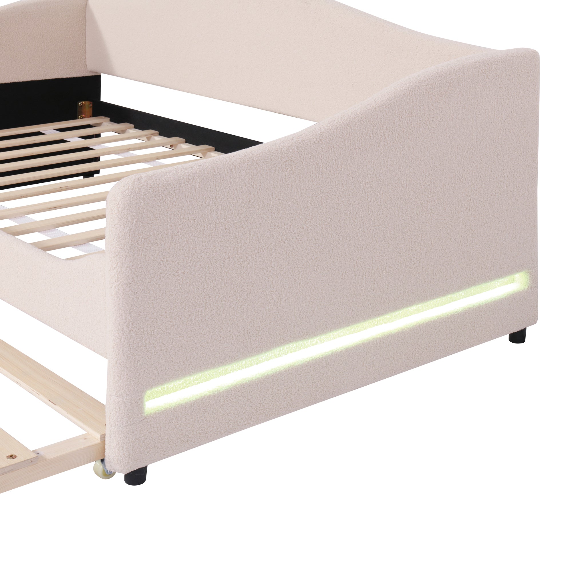 [variant:N850S00065A] Teddy Fleece Twin Daybed with Light and Trundle image 9