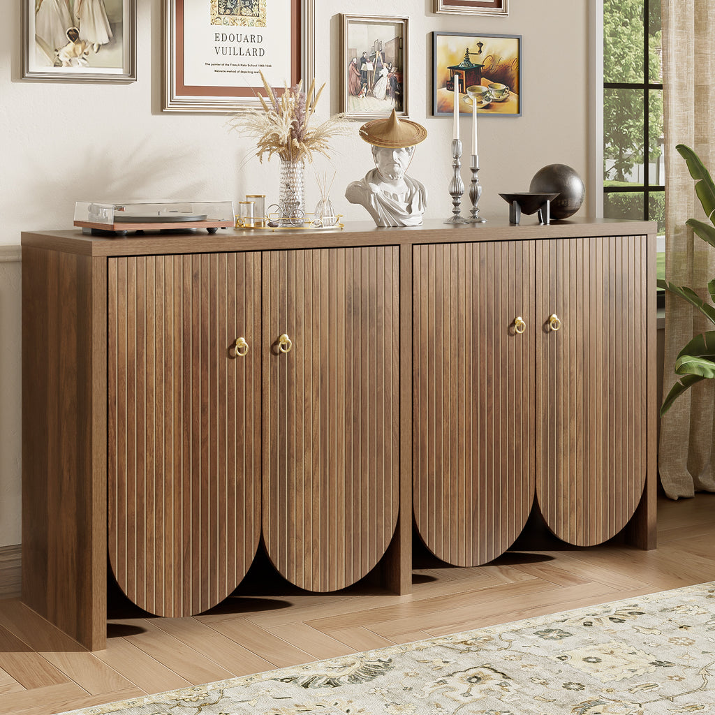 [variant:GA0002N] Fluted 4-Door Sideboard – Walnut image 8