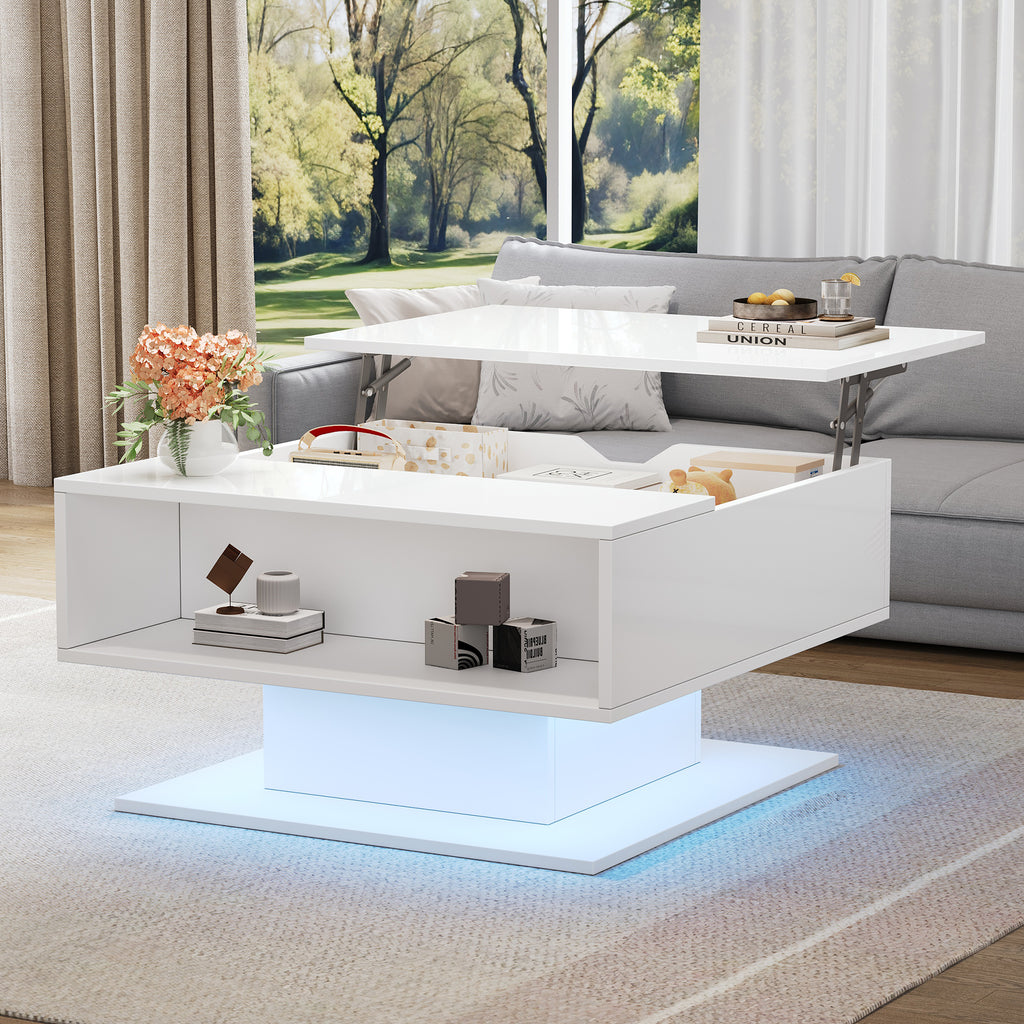 [variant:N892P428789W] High-Gloss Hydraulic Lift Coffee Table with Storage image 18