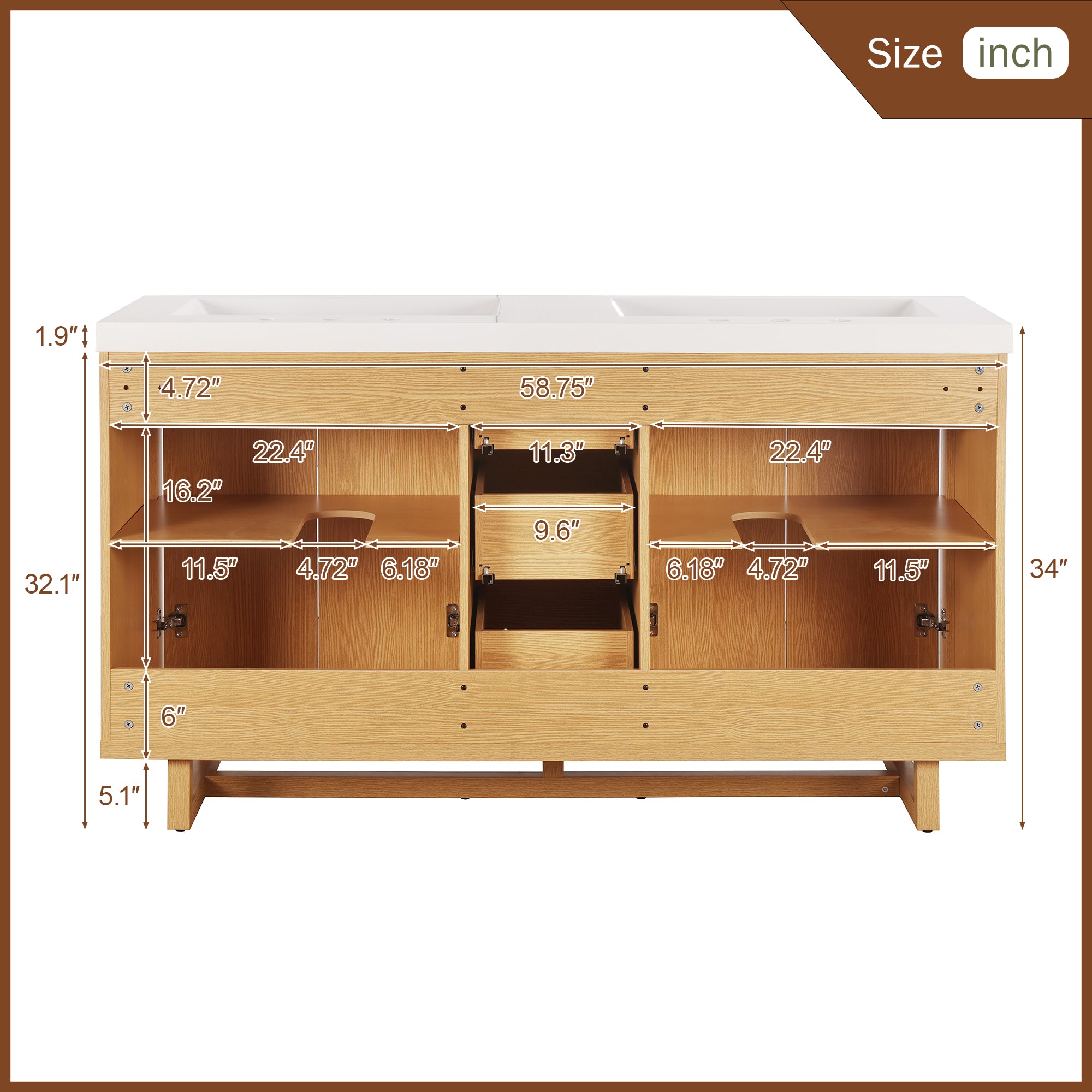 [variant:N848P000022N] Double-Sink Bathroom Vanity with SMC Sink – 59.3-Inch image 10