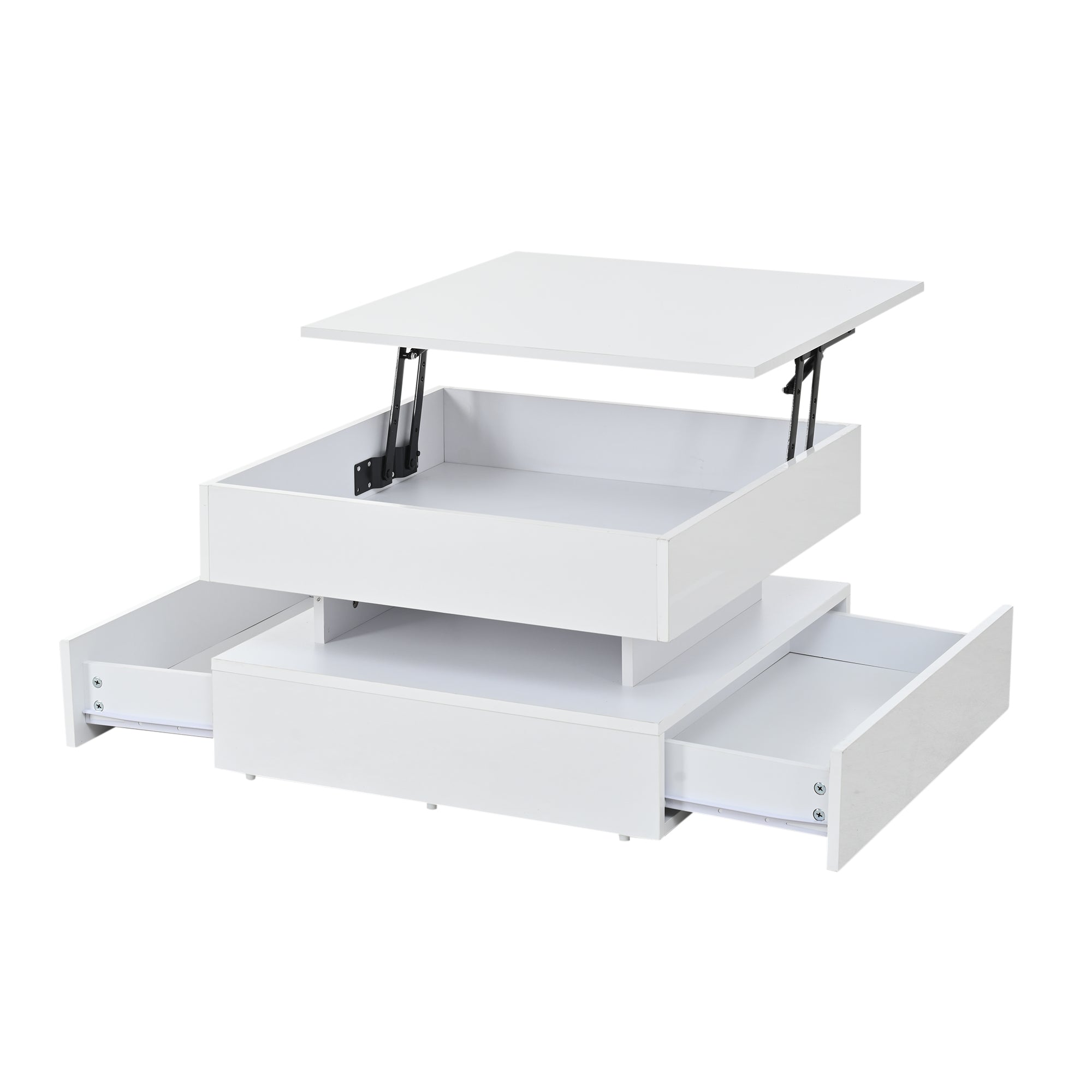 [variant:N892P407973W] White Lift-Top LED Coffee Table with 2 Drawers image 39
