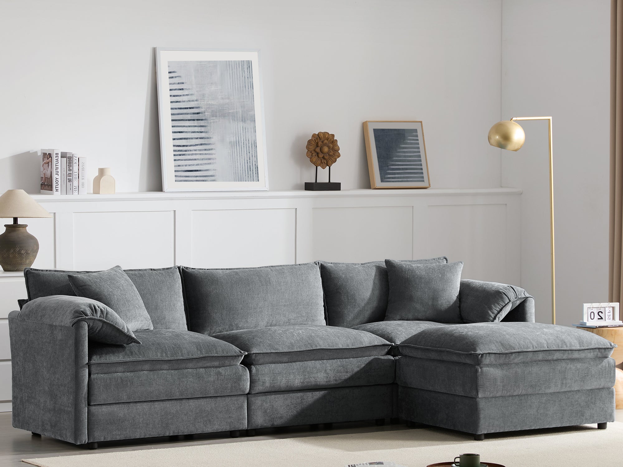 [variant:N851S8687B] 103-Inch Chenille L-Shaped Sectional Sofa with Ottoman image 13