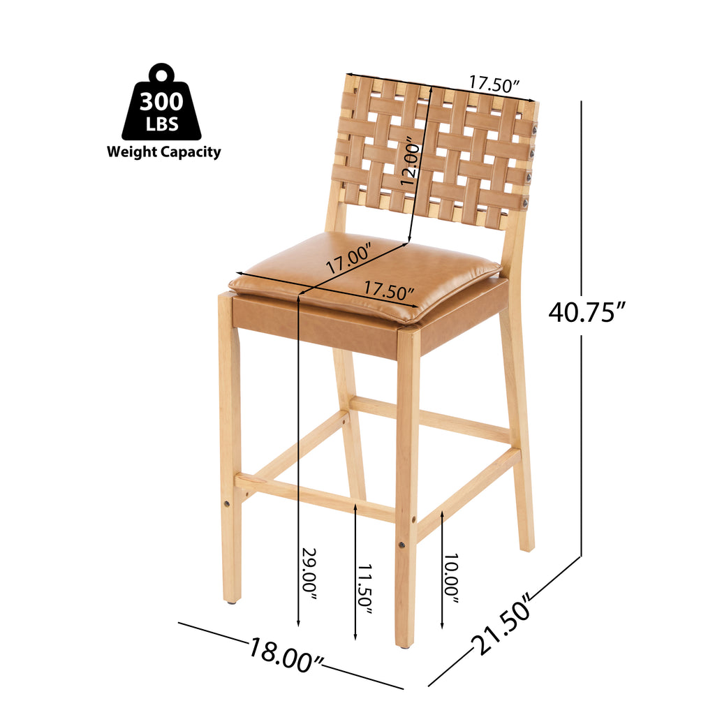 [variant:N897P439537B-S4] Rieti Woven-Back Bar Stools – Set of 4 image 4