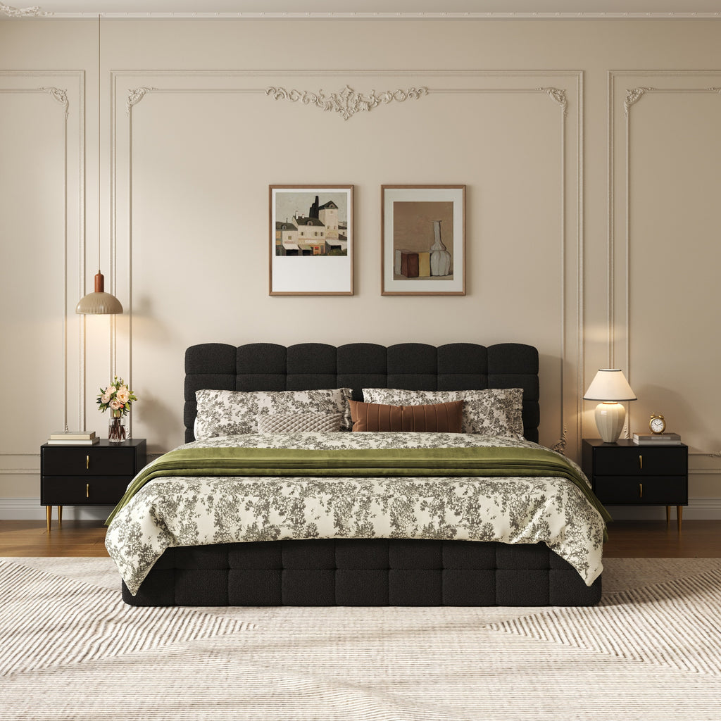 [variant:HS451572AAB] Queen Hydraulic Lift Storage Bed – Black image 1