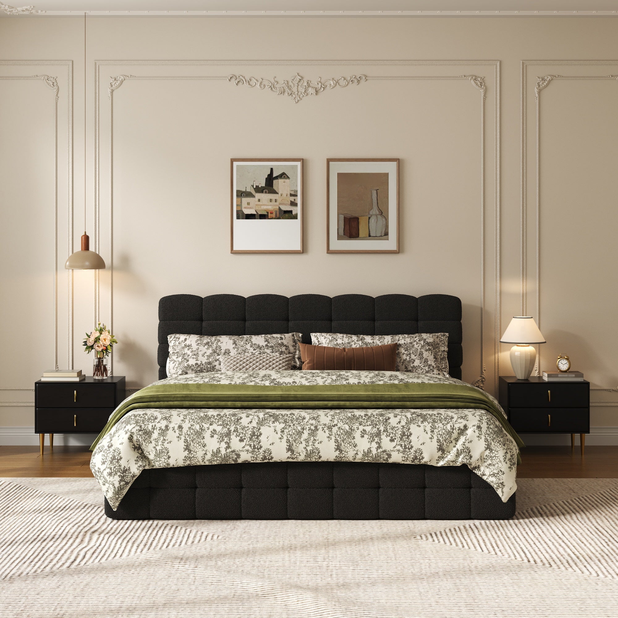 [variant:HS451572AAB] Queen Hydraulic Lift Storage Bed – Black image 1