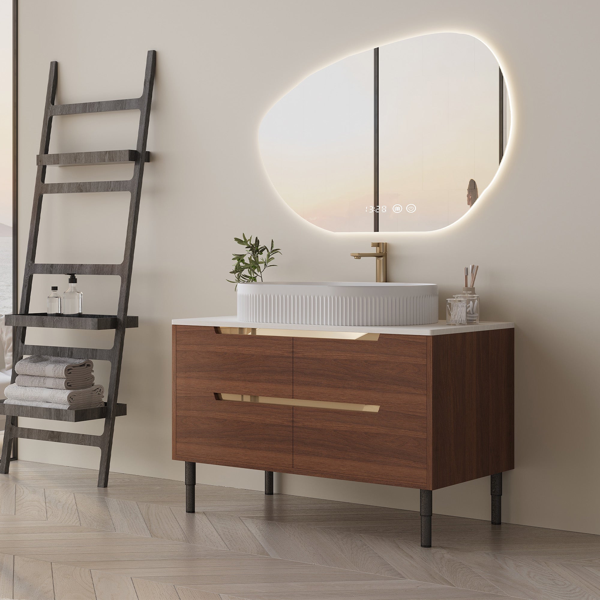 [variant:W5307S00009] Bathroom Vanity with Integrated Ceramic Sink – 36-Inch image 1