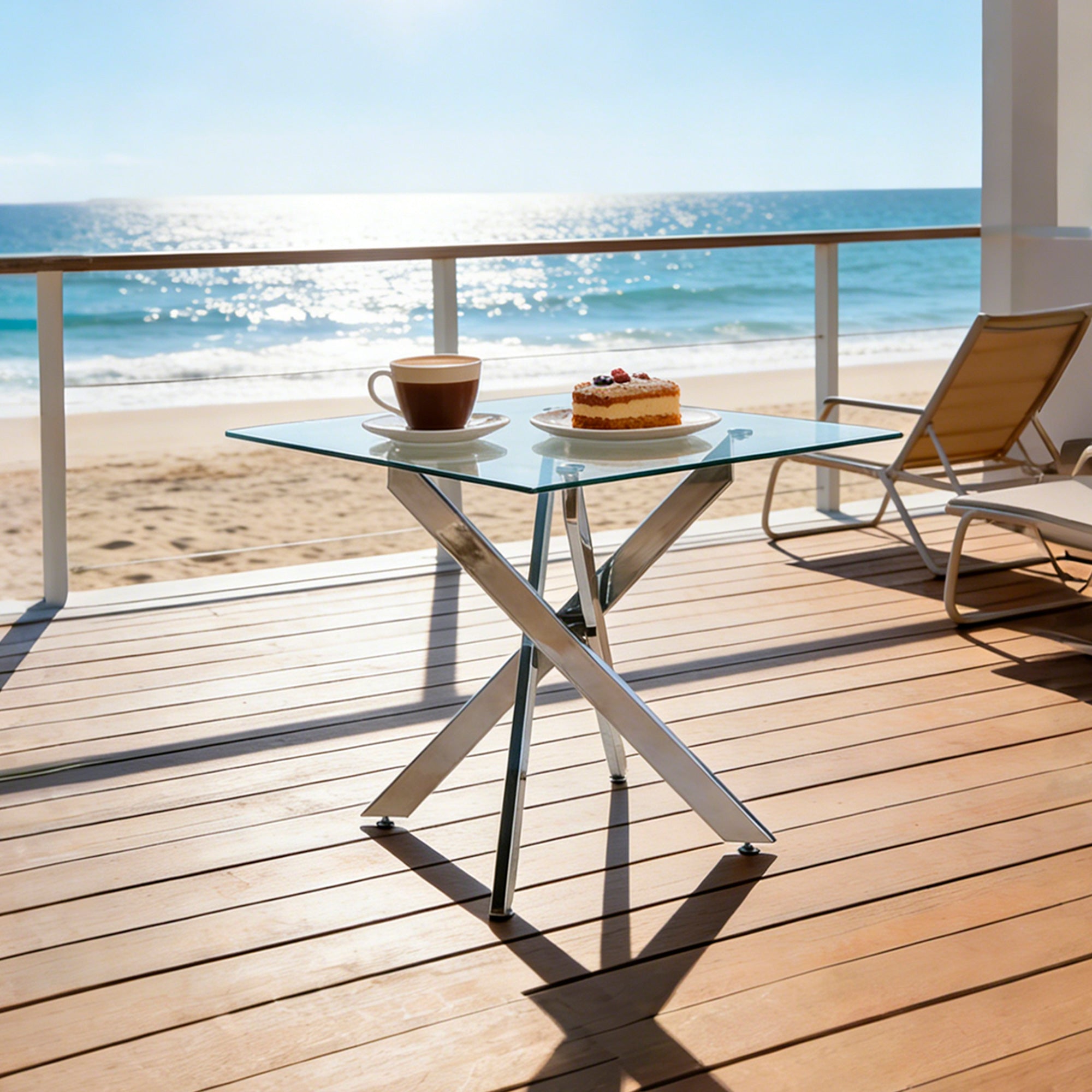 Glass Dining Table – Square or Round — [variant:W3808P395781] Chrome image 3